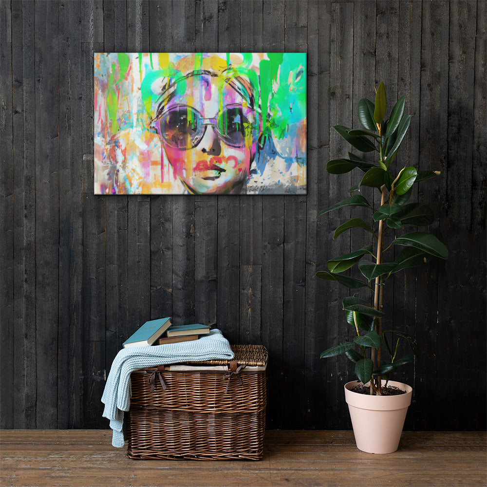 She Vibes, Sunglasses, Digital Art, Canvas Print, High Quality Image, For Home Decor & Interior Design