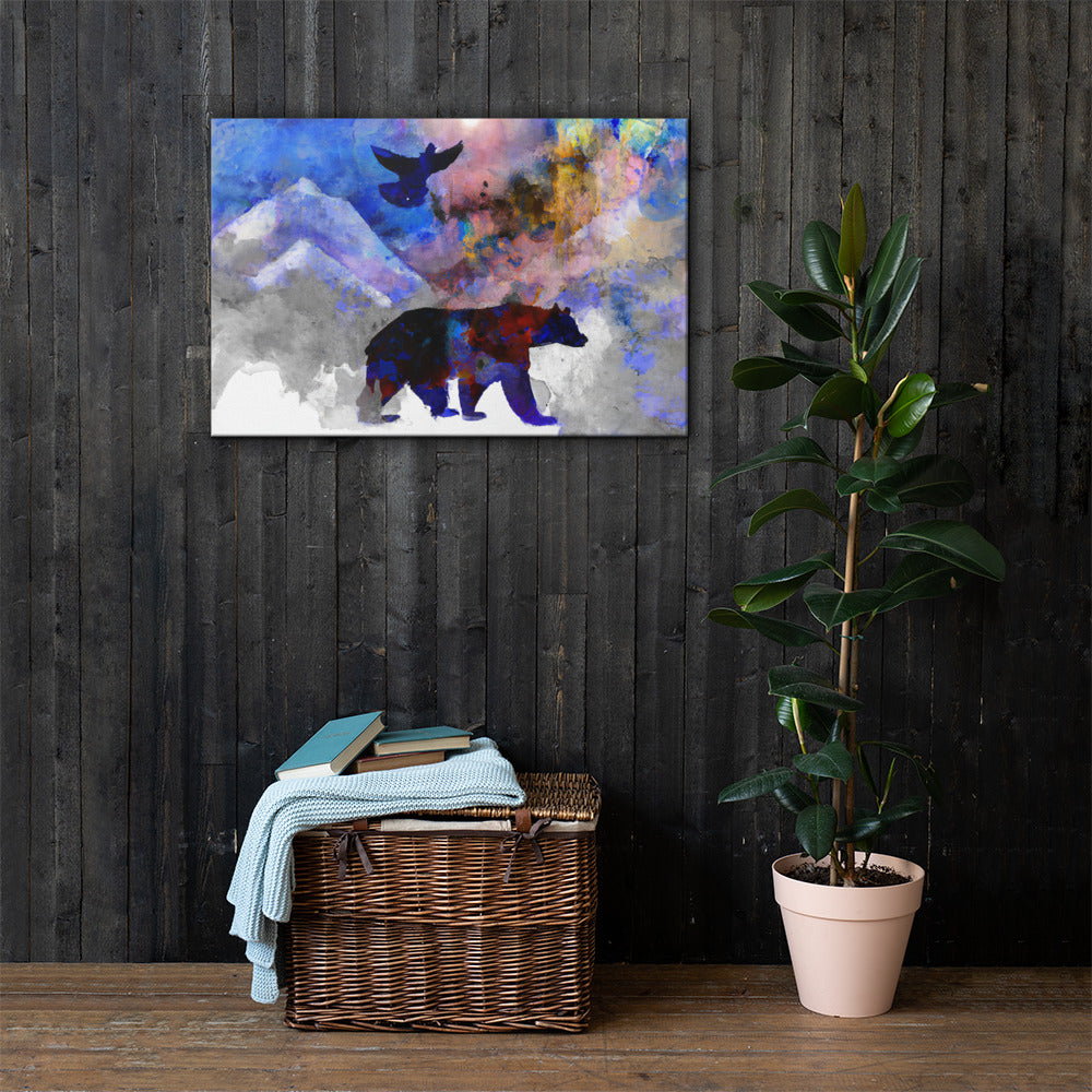 Bear and Eagle, Animal Life, Digital Art, Canvas Print, High Quality Image, For Home Decor & Interior Design