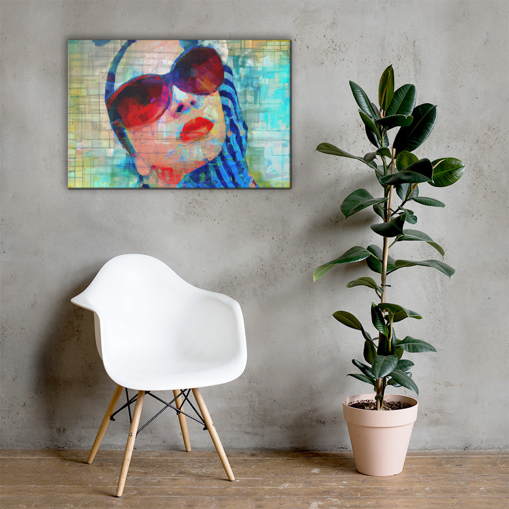 She Vibes, Sunglasses, Digital Art, Canvas Print, High Quality Image, For Home Decor & Interior Design