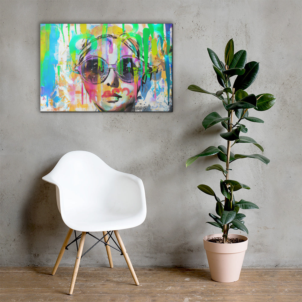 She Vibes, Sunglasses, Digital Art, Canvas Print, High Quality Image, For Home Decor & Interior Design