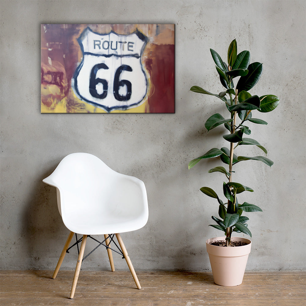 Sign, Route 66 Series, Digital Art, Canvas Print, High Quality Image, For Home Decor & Interior Design