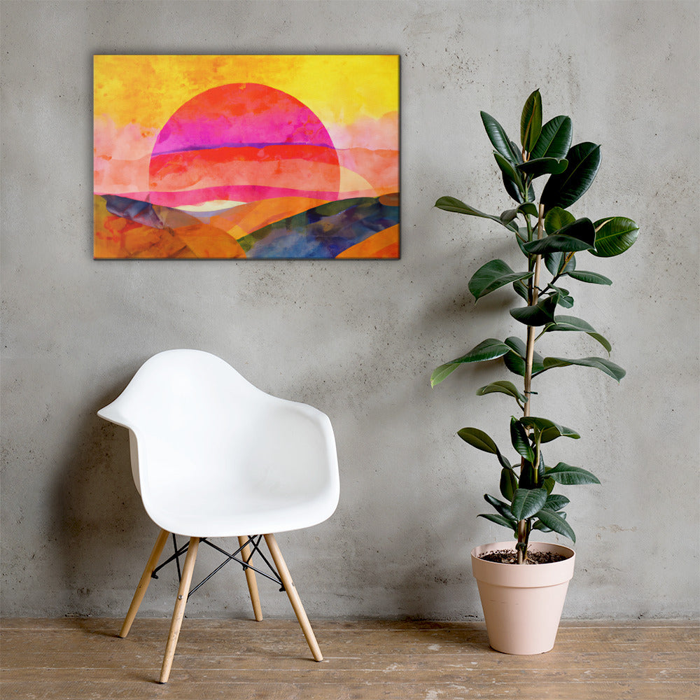 Setting Sun, Scenics, Digital Art, Canvas Print, High Quality Image, For Home Decor & Interior Design