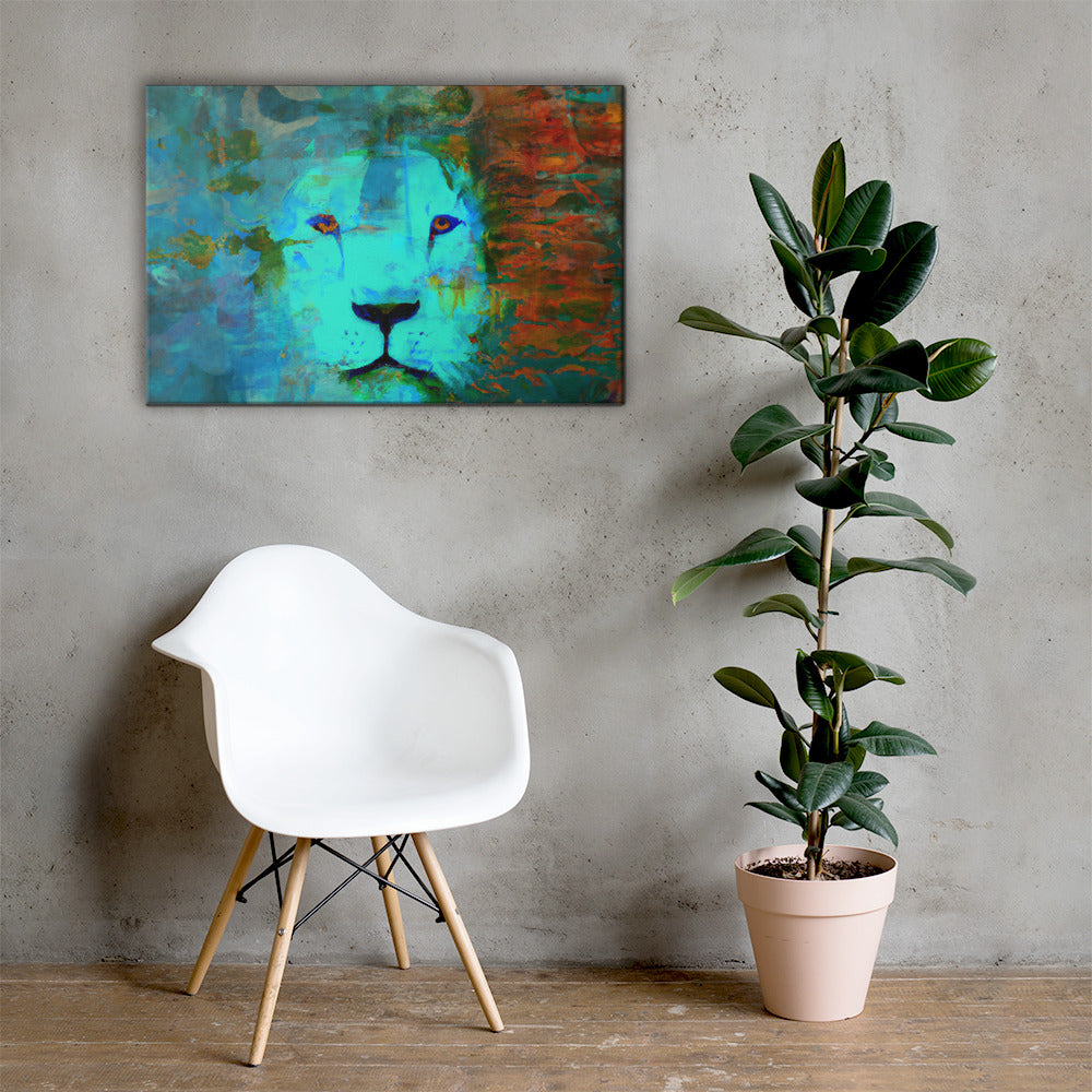 Lion Stare, Animal Life, Digital Art, Canvas Print, High Quality Image, For Home Decor & Interior Design