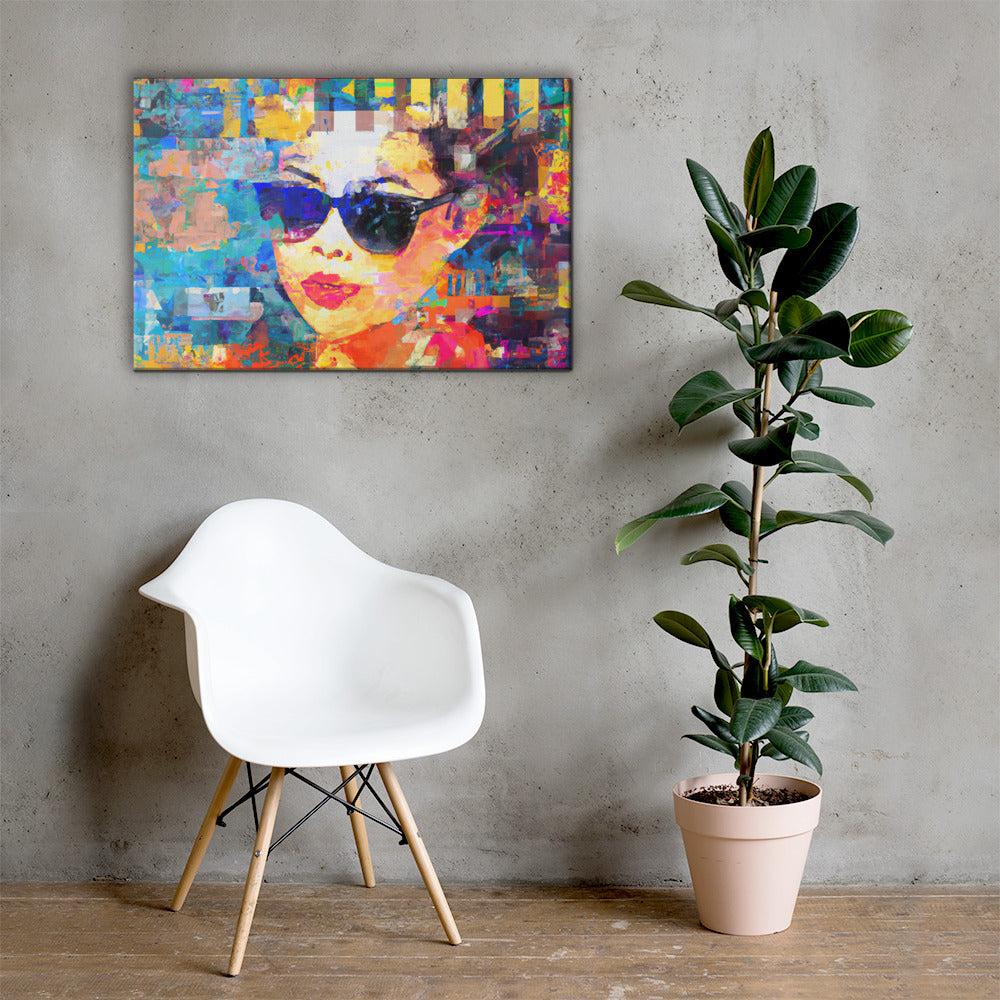 She Vibes, Sunglasses, Digital Art, Canvas Print, High Quality Image, For Home Decor & Interior Design