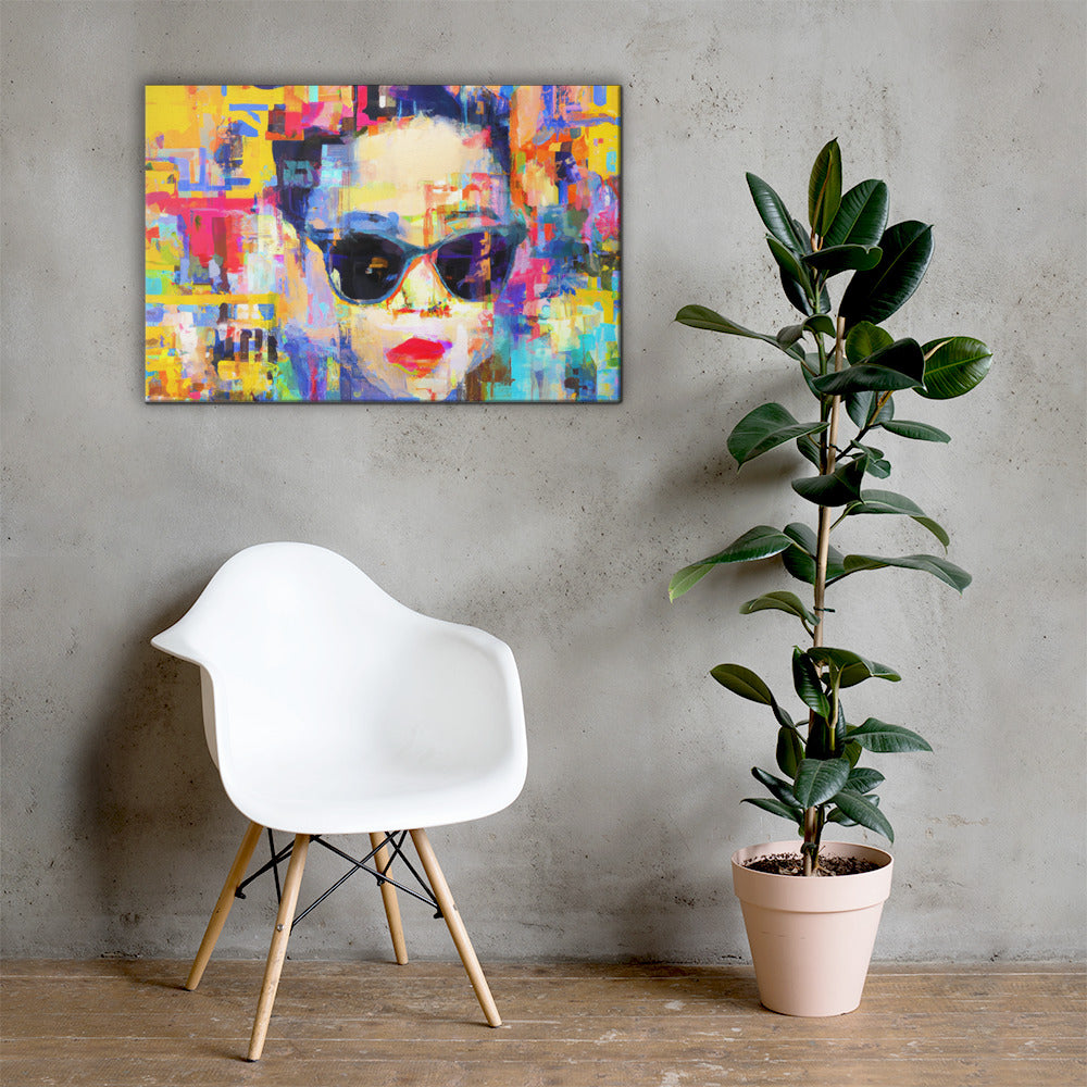 She Vibes, Sunglasses, Digital Art, Canvas Print, High Quality Image, For Home Decor & Interior Design