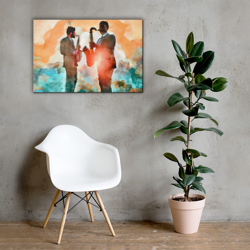 Saxophone Players, Urban Vibes, Digital Art, Canvas Print, High Quality Image, For Home Decor & Interior Design