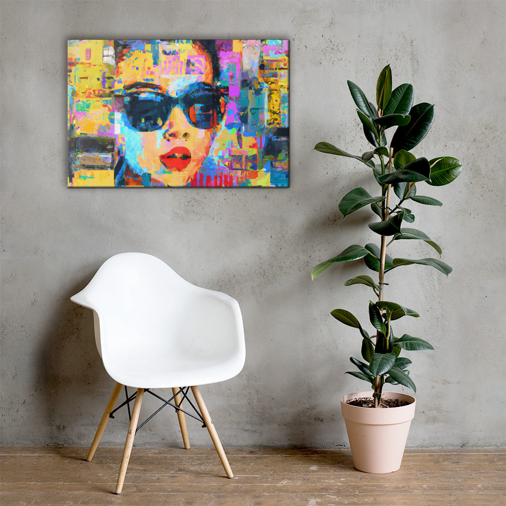 She Vibes, Sunglasses, Digital Art, Canvas Print, High Quality Image, For Home Decor & Interior Design