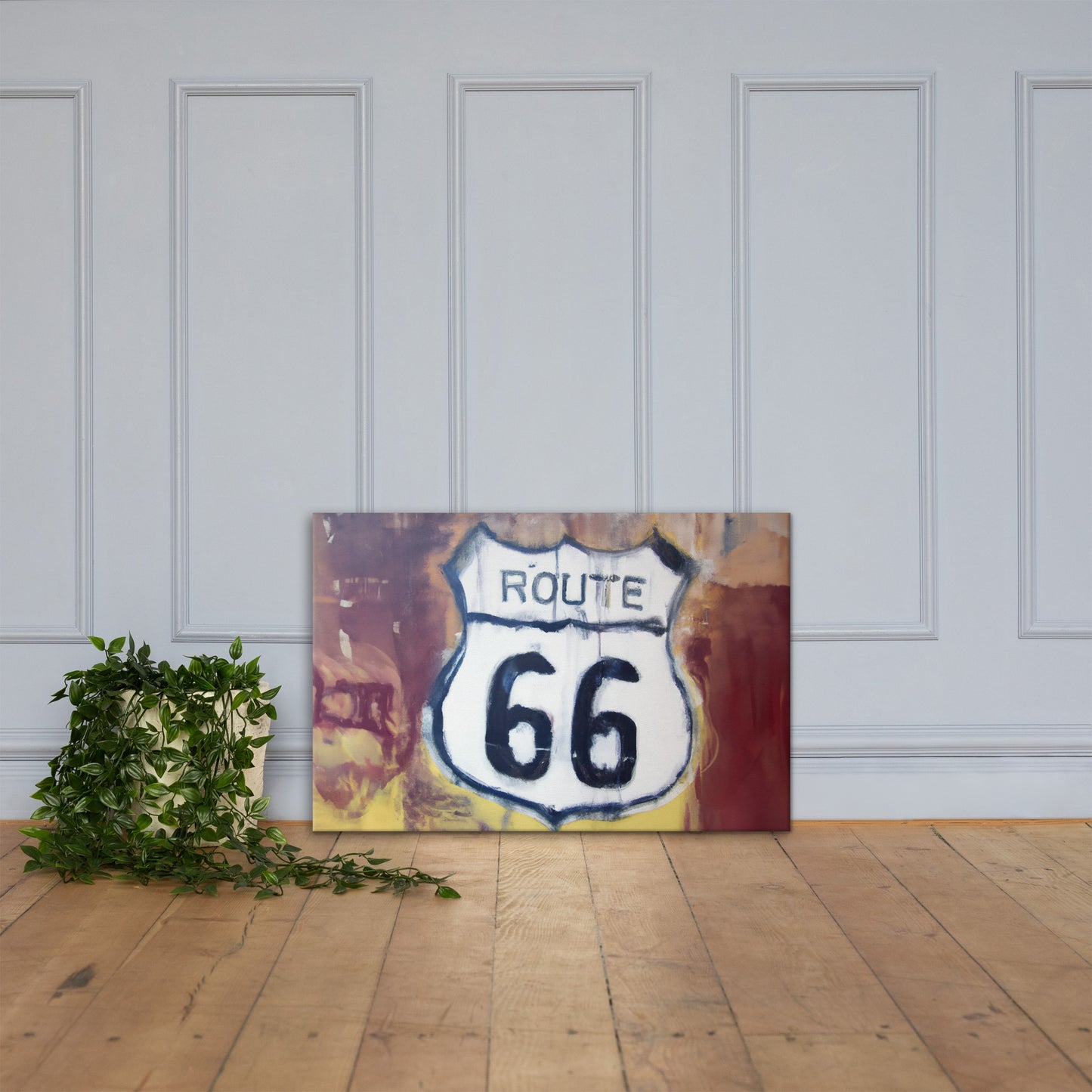 Sign, Route 66 Series, Digital Art, Canvas Print, High Quality Image, For Home Decor & Interior Design