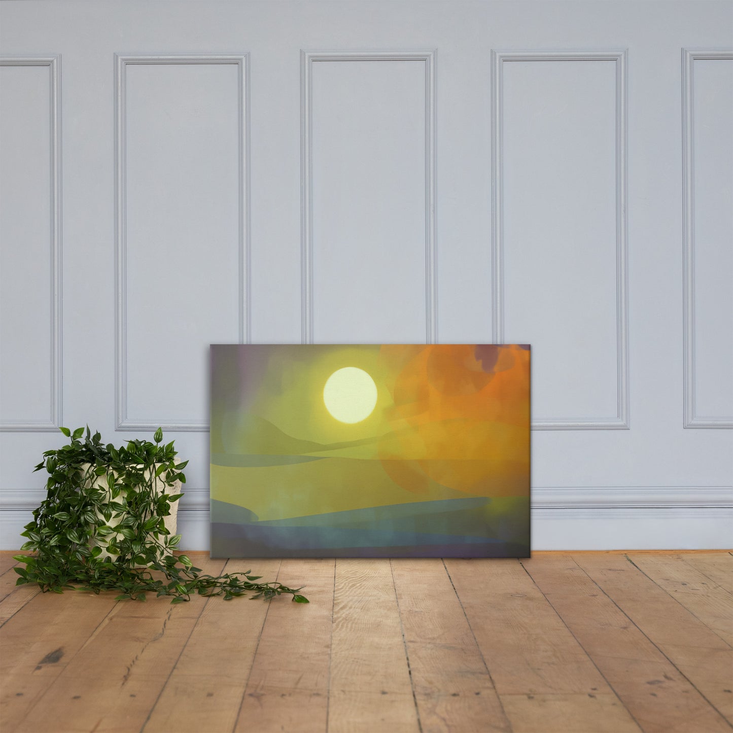 Setting Sun, Scenics, Digital Art, Canvas Print, High Quality Image, For Home Decor & Interior Design