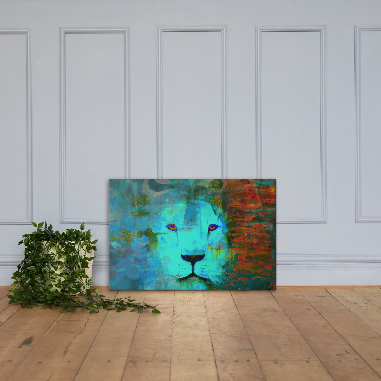 Lion Stare, Animal Life, Digital Art, Canvas Print, High Quality Image, For Home Decor & Interior Design