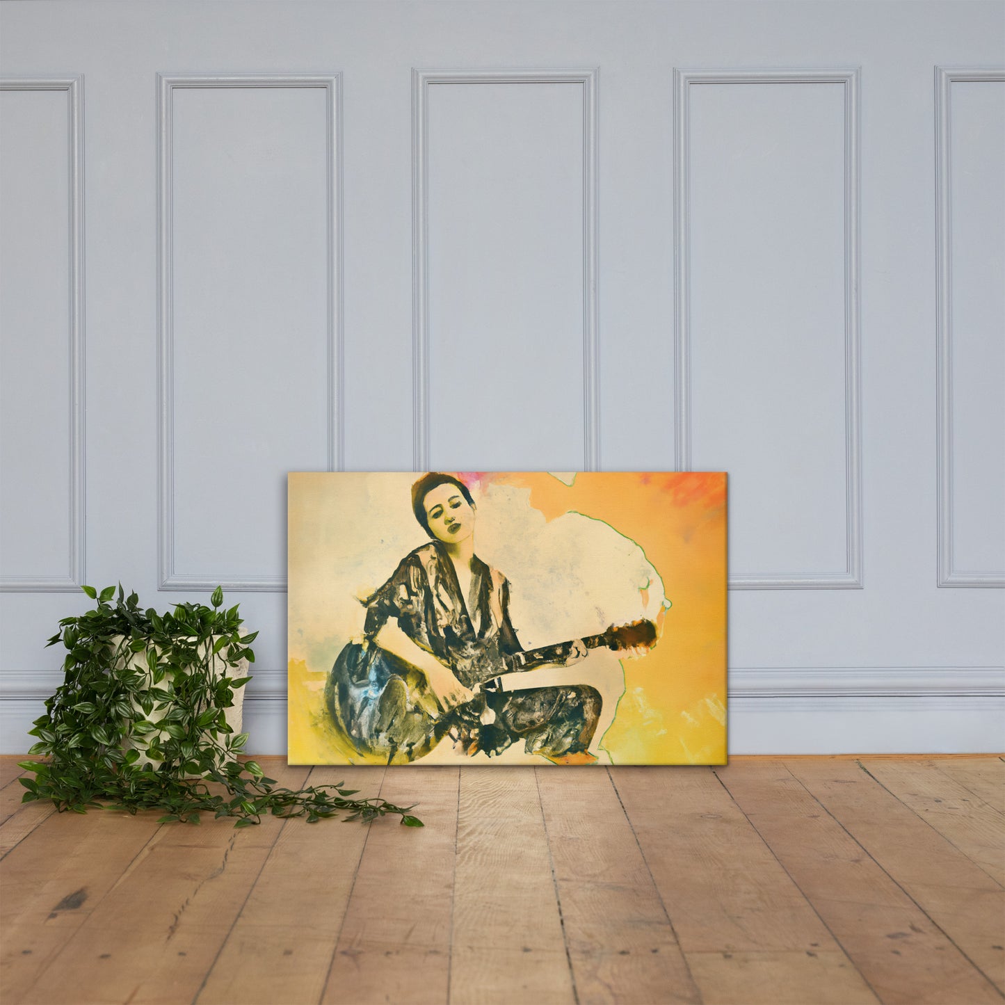 Guitar Player, Portraits, Digital Art, Canvas Print, High Quality Image, For Home Decor & Interior Design