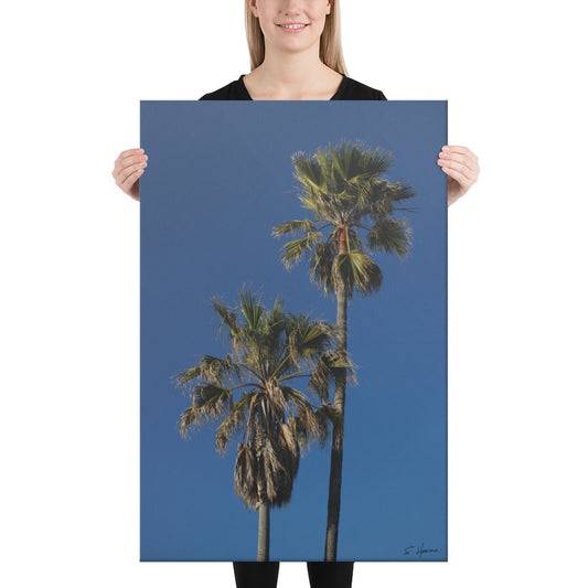Palm Trees Against A Blue Sky, Photography, Canvas Print, High Quality Image, For Home Decor & Interior Design