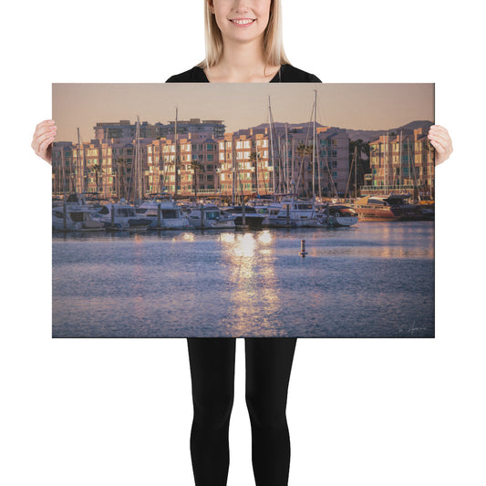 Marina del Rey at Sunset, Photography, Canvas Print, High Quality Image, For Home Decor & Interior Design