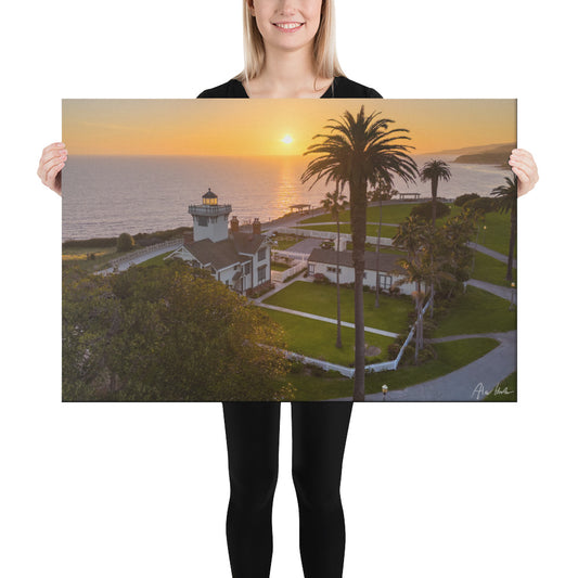 Sunset in South Bay, San Pedro, California, Aerial Photography, Canvas Print, High Quality Image, For Home Decor & Interior Design