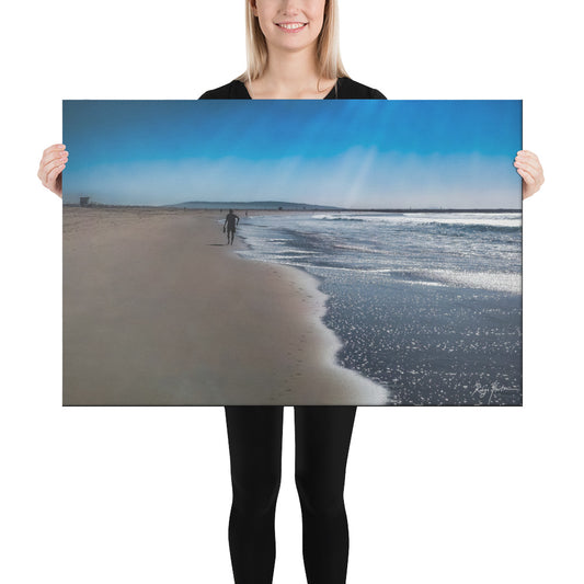 A Stroll By The Beach, Scenic, California, Photography, Canvas Print, High Quality Image, For Home Decor & Interior Design