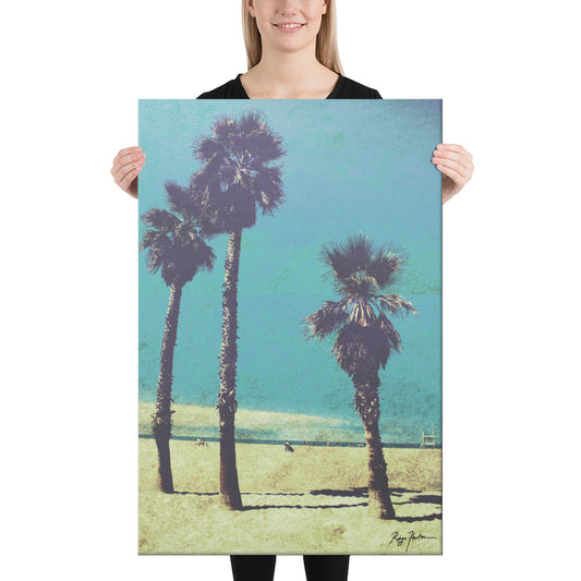 Palm Trees By The Beach, Scenic, Beach Life, California, Photography, Canvas Print, High Quality Image, For Home Decor & Interior Design