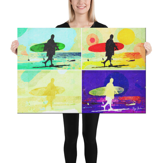 Surfer Quad At The Beach, California, Andy Warhol Style, Scenic, Photo Art, Photography, Canvas Print, High Quality Image, For Home Decor & Interior Design