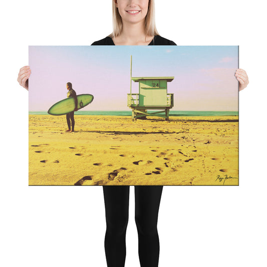 Surfer at Venice Beach, California, Scenic, Beach Life, Photography, Canvas Print, High Quality Image, For Home Decor & Interior Design