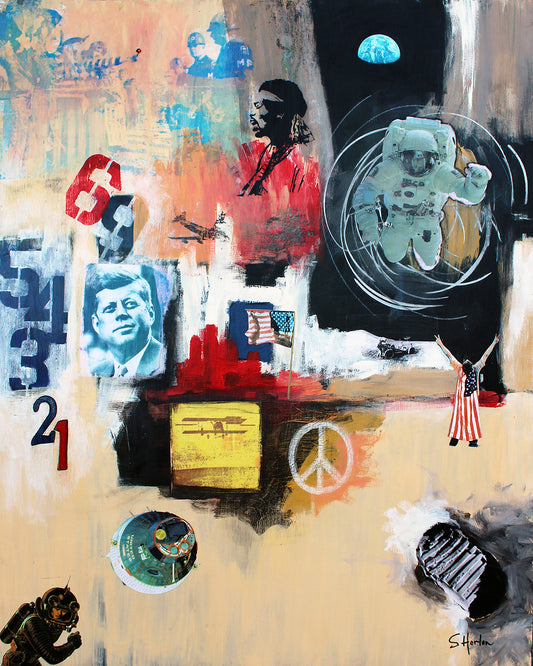 "Countdown To Change", 48"w x 60"h, Mixed Media on Board