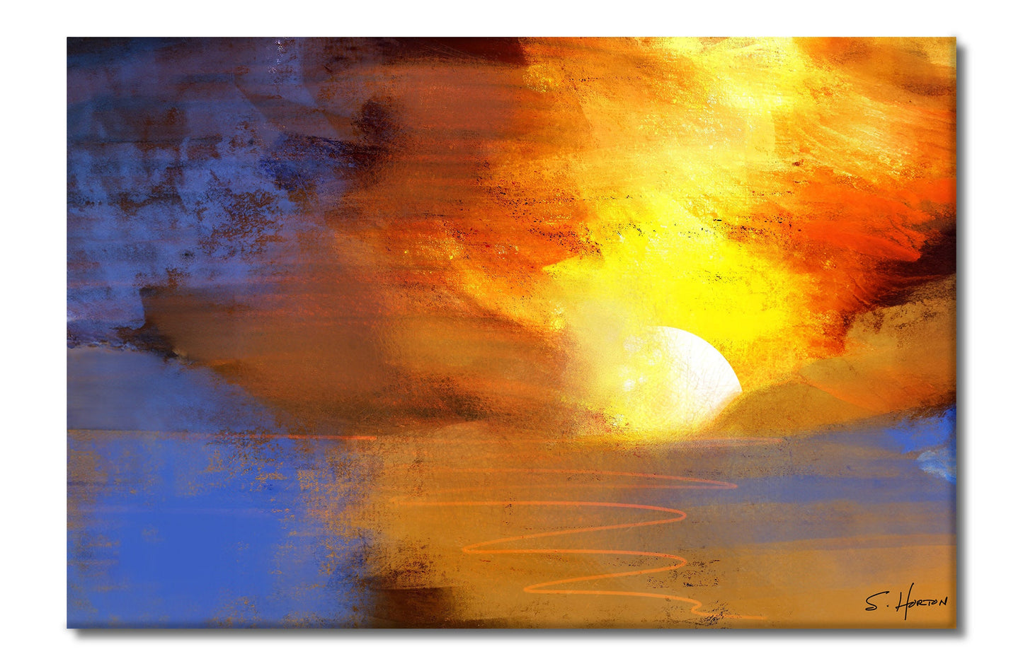 "Fiery Sunset", Digital Art, Giclee on Canvas with Signature, High Quality Image, 24"x36" or 40"x60", Limited Edition of 50