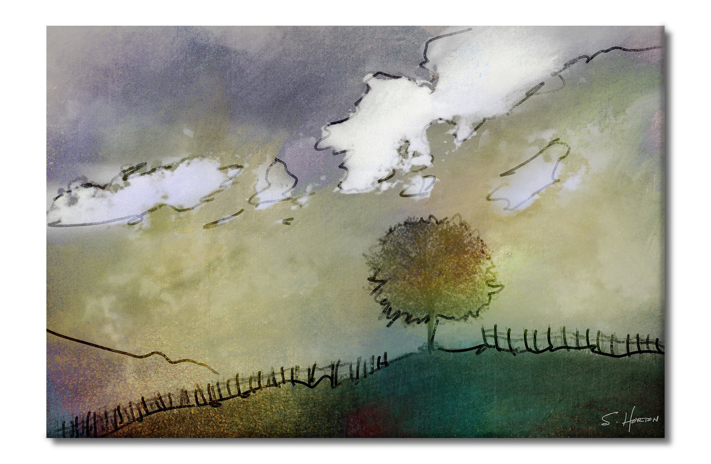 "One Tree Hill", Digital Art, Giclee on Canvas with Signature, High Quality Image, 24"x36" or 40"x60", Limited Edition of 50