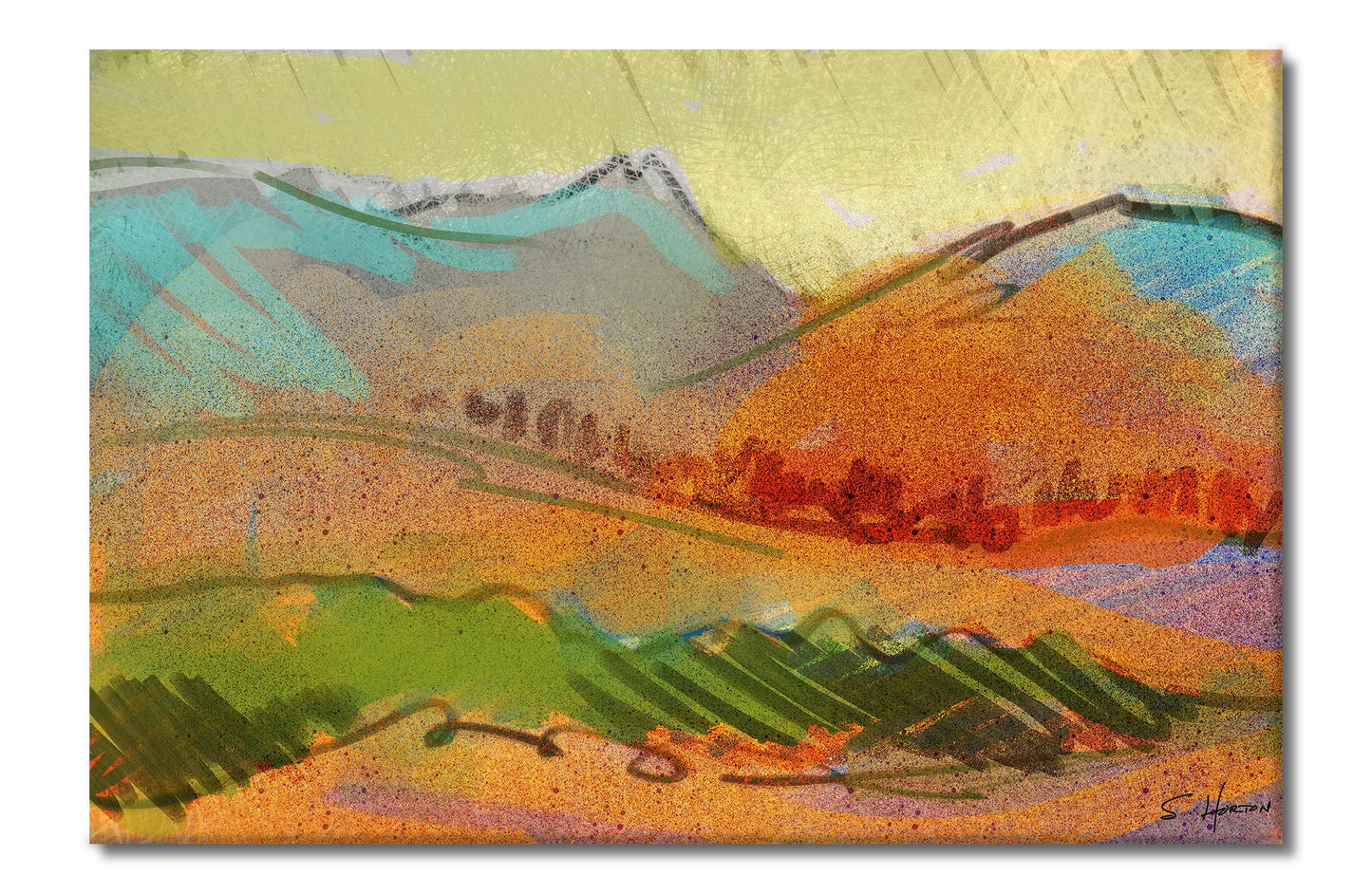 "Mountains and Valleys", Digital Art, Giclee on Canvas with Signature, High Quality Image, 24"x36" or 40"x60", Limited Edition of 50