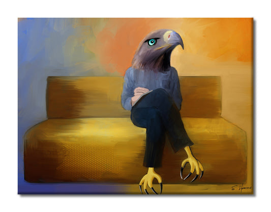 "Eagle Eye", Animal Life, Parody, Digital Art, Giclée on Canvas with Signature, High Quality Image, 30"x40", Limited Edition of 50