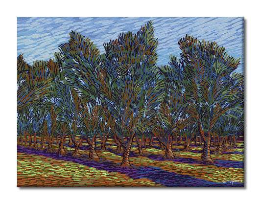 Olive Tree Orchard, Digital Art, Giclee on Canvas with Signature, High Quality Image, 30"x40", Limited Edition of 50
