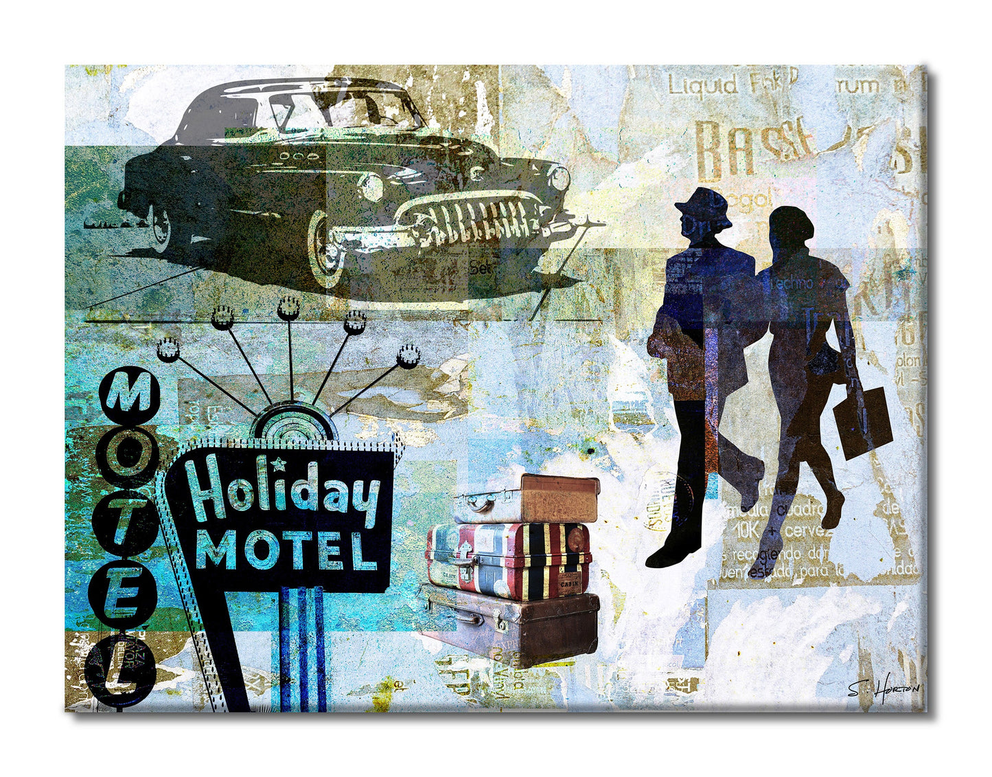 "Holiday Vacation", Route 66 Series, Digital Art, Giclée on Canvas with Signature, High Quality Image, 30"x40", Limited Edition of 50