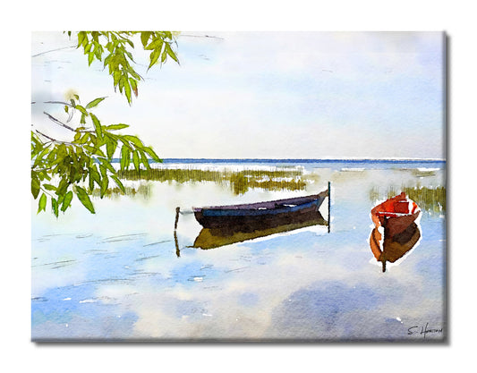 Quiet Morning By The Lake, Digital Art, Giclee on Canvas with Signature, High Quality Image, 30"x40", Limited Edition of 50