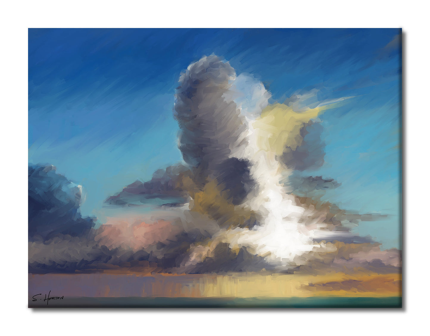 "Thunderheads Over The Ocean", Digital Art, Giclee on Canvas with Signature, High Quality Image, 30"x40", Limited Edition of 50