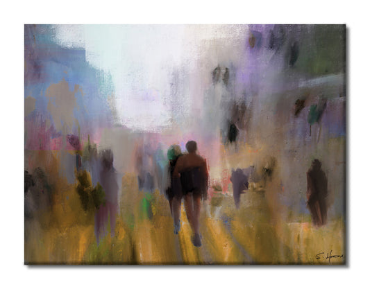 "City Stroll", Digital Art, Giclée on Canvas with Signature, High Quality Image, 30"x40", Limited Edition of 50