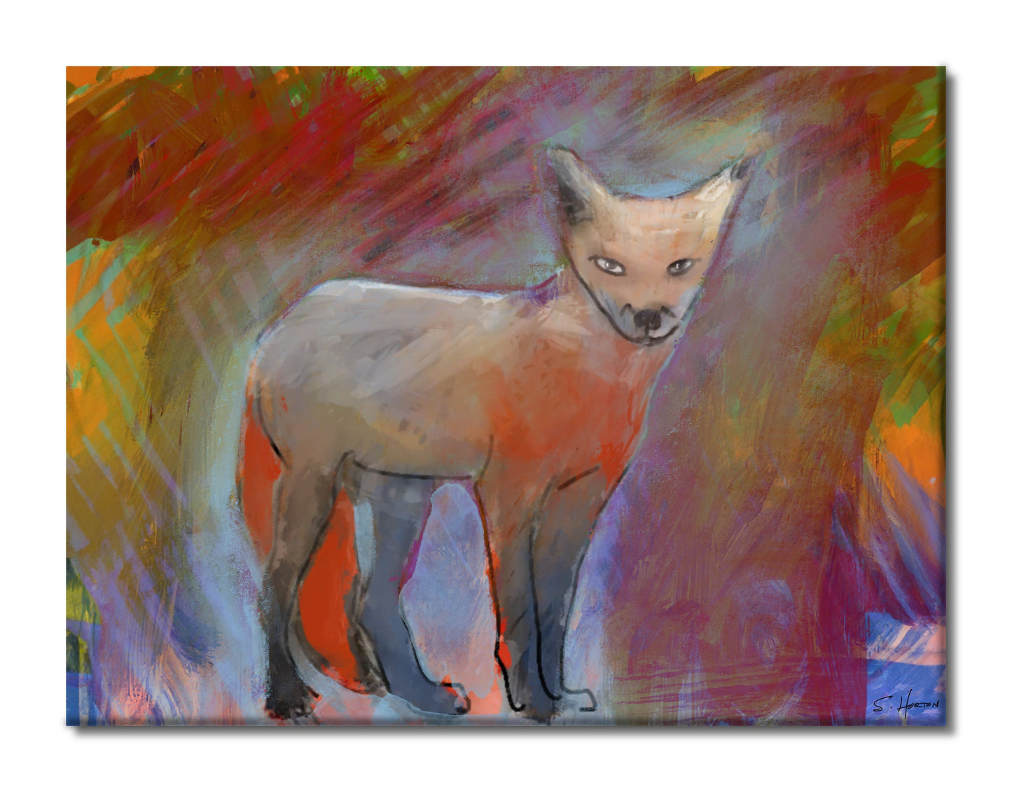 "Red Fox", Animal Life, Digital Art, Giclée on Canvas with Signature, High Quality Image, 30"x40", Limited Edition of 50