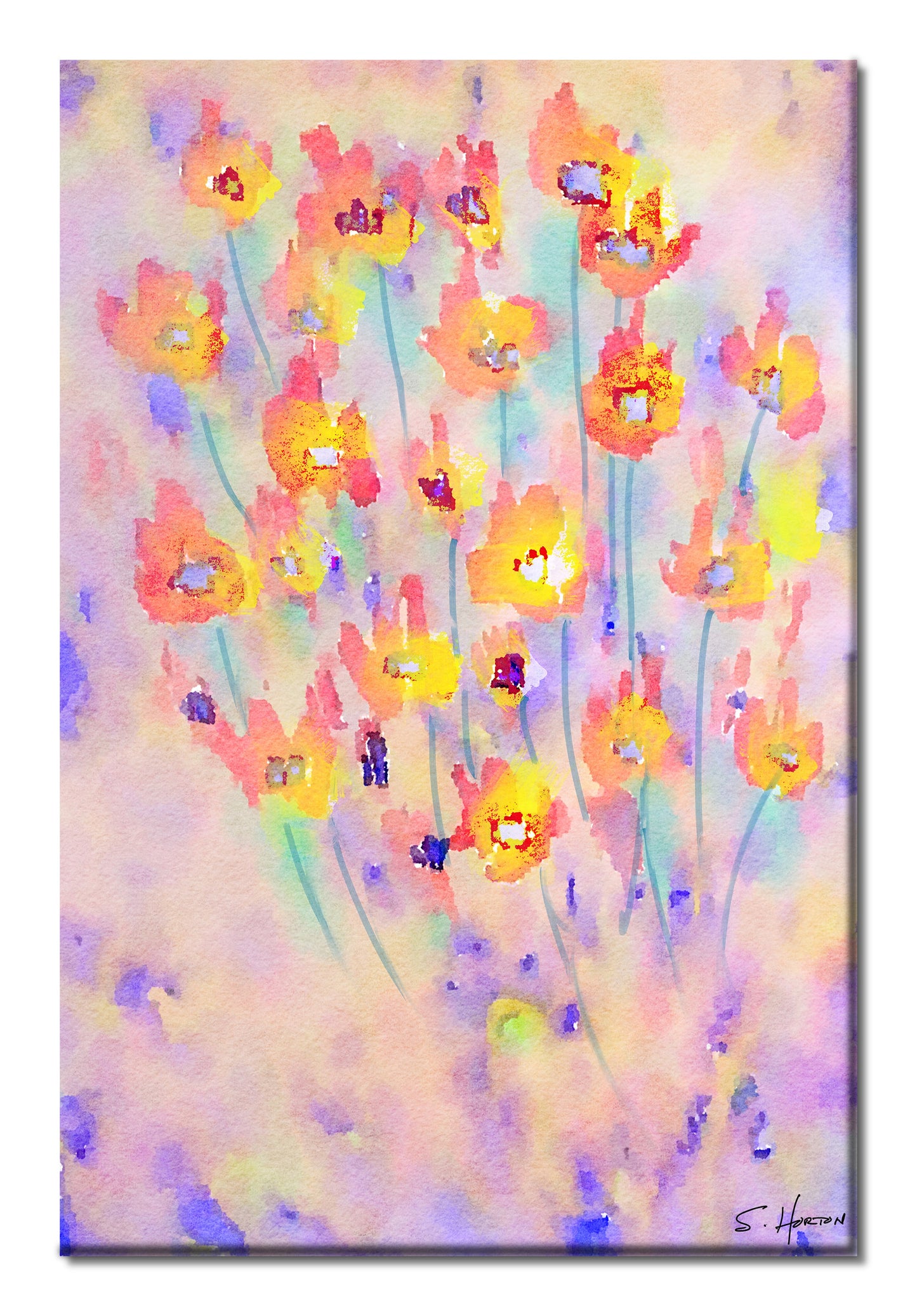 "Field of Flowers", Fine Art, Giclee on Canvas with Signature, High Quality Image, 24"x36" or 40"x60", Limited Edition of 50