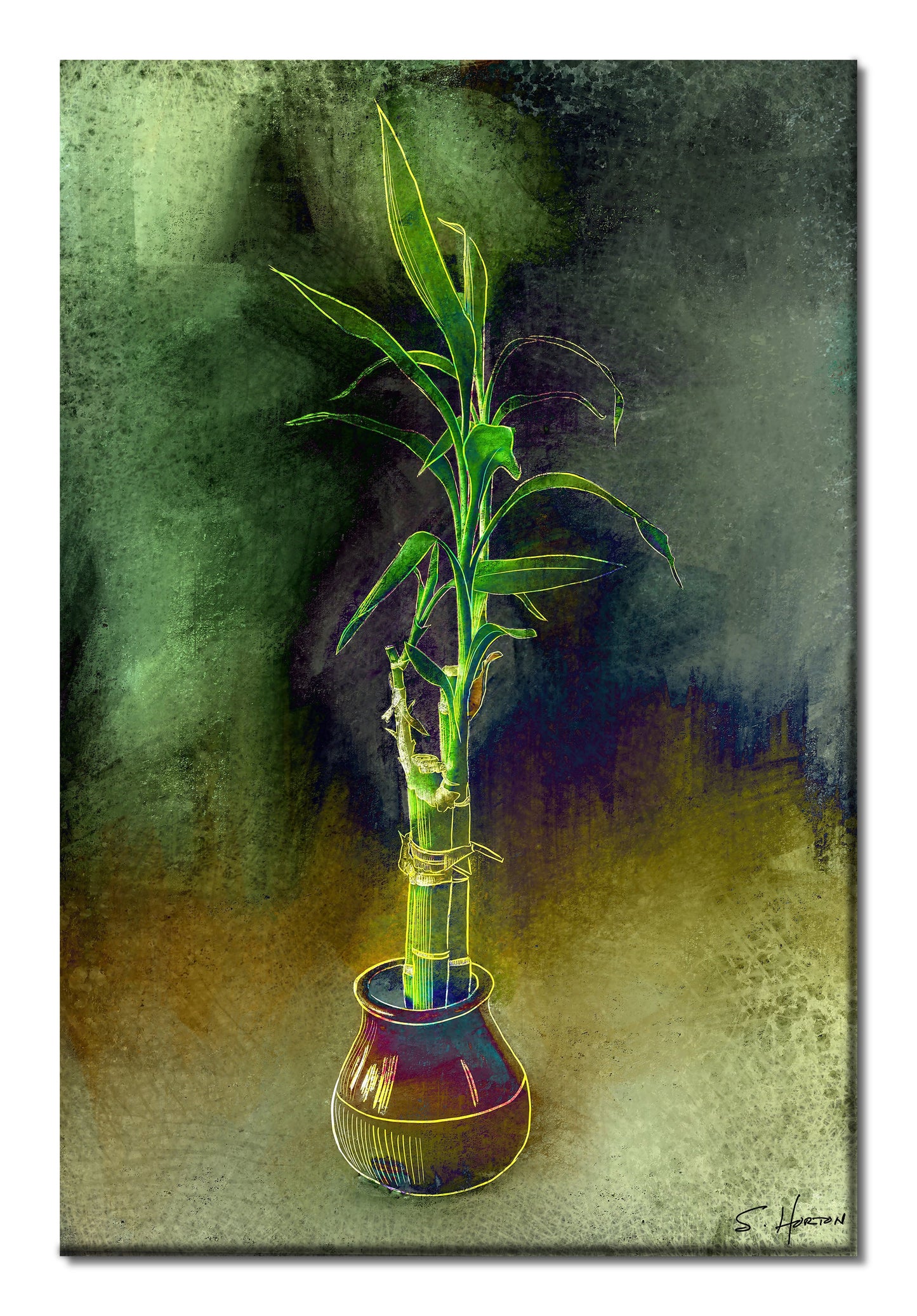 "Potted Bamboo", Digital Art, Giclee on Canvas with Signature, High Quality Image, 24"x36" or 40"x60", Limited Edition of 50