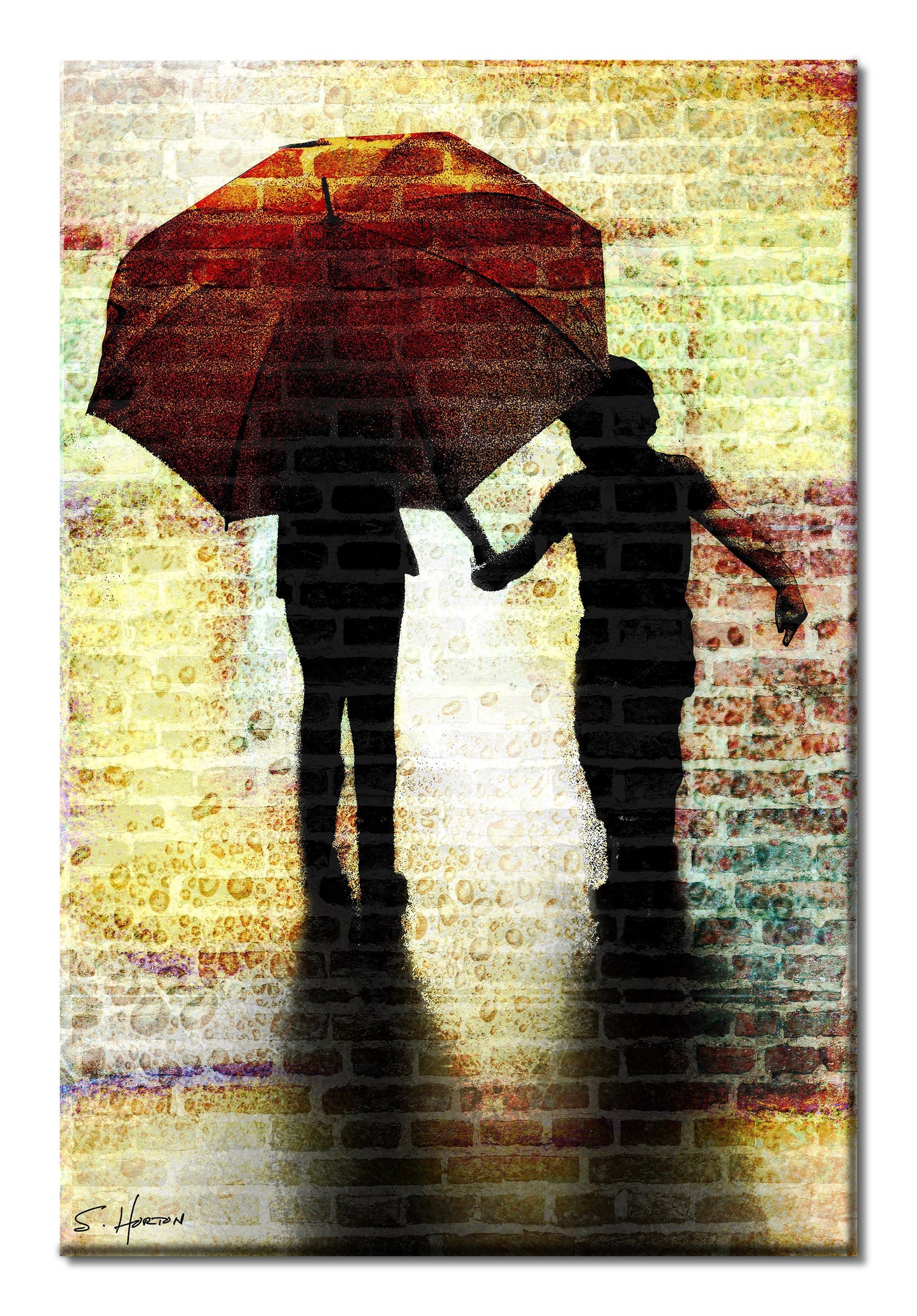 "Walk in the Rain", Digital Art, Giclée on Canvas with Signature, High Quality Image, 24"x36" or 40"x60", Limited Edition of 50