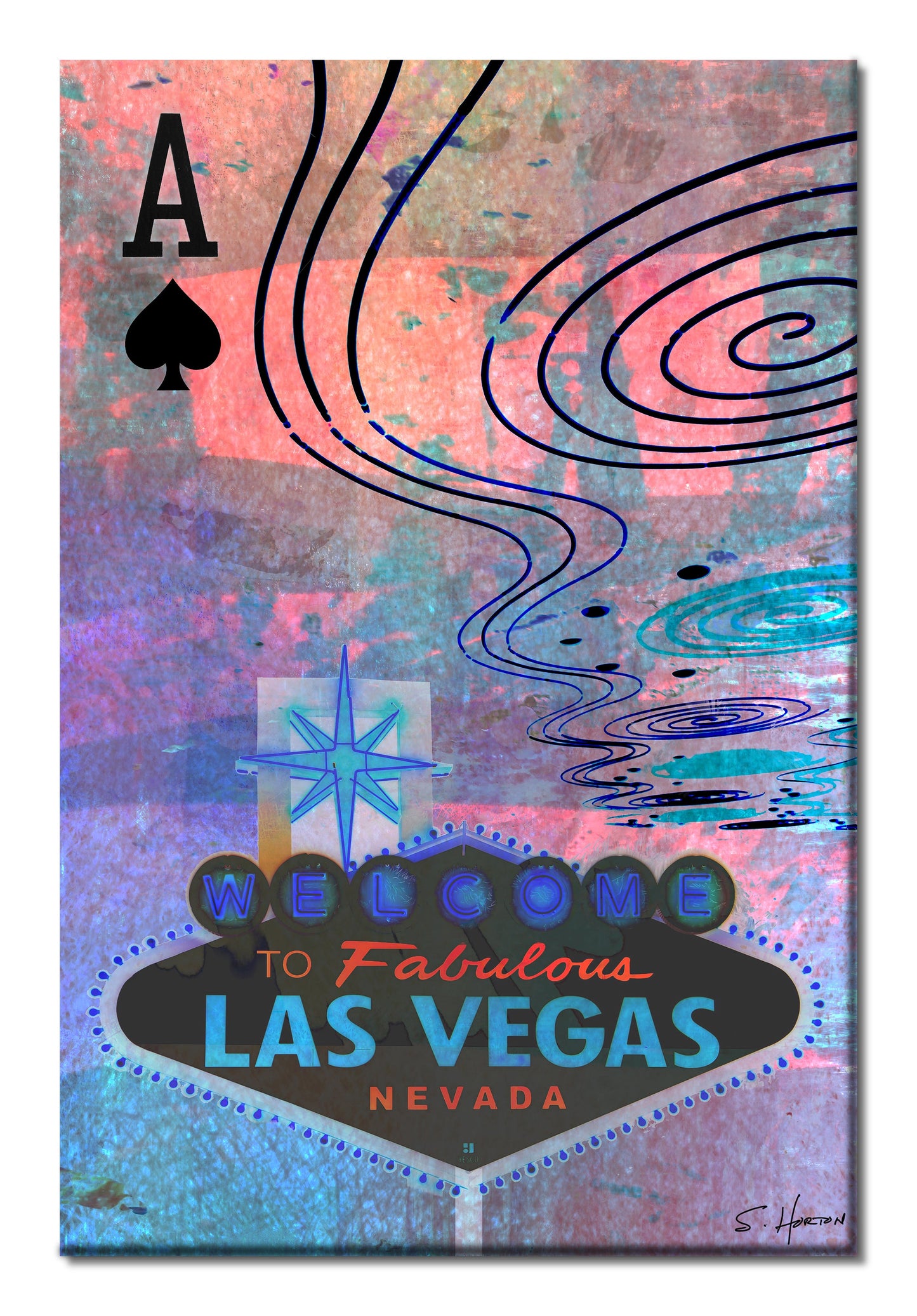 "Vegas Aces, Ace of Spades", Digital Art, Giclée on Canvas with Signature, High Quality Image, 24"x36" or 40"x60", Limited Edition of 50