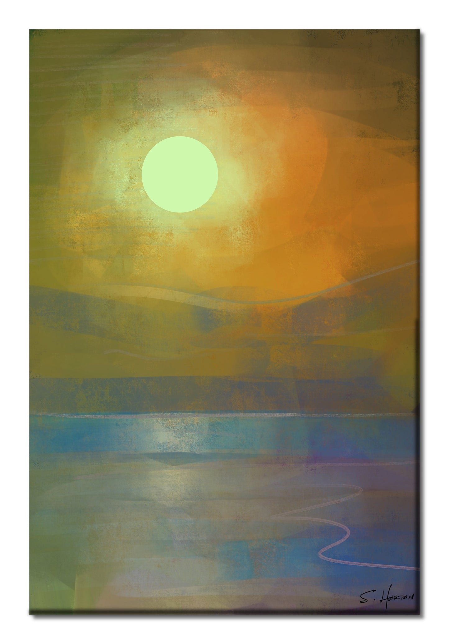 "Setting Sun on the Horizon", Digital Art, Giclee on Canvas with Signature, High Quality Image, 24"x36" or 40"x60", Limited Edition of 50