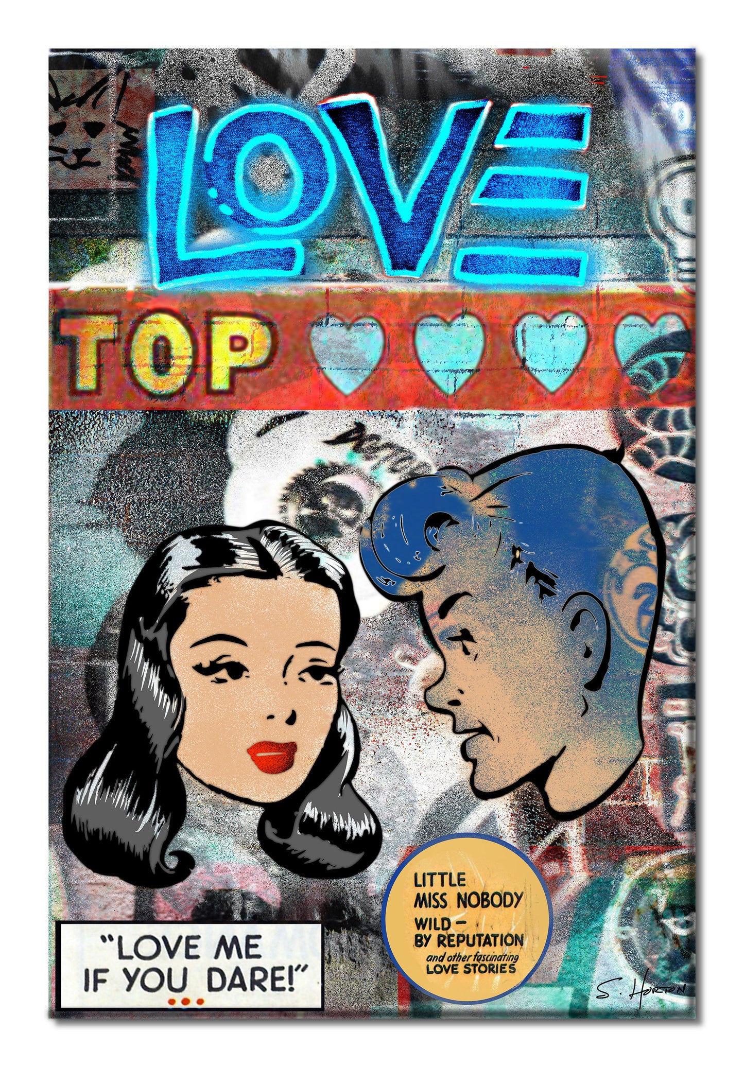 "Top Love", Neon Love Series, Digital Art, Giclée on Canvas with Signature, High Quality Image, 24"x36" or 40"x60", Limited Edition of 50