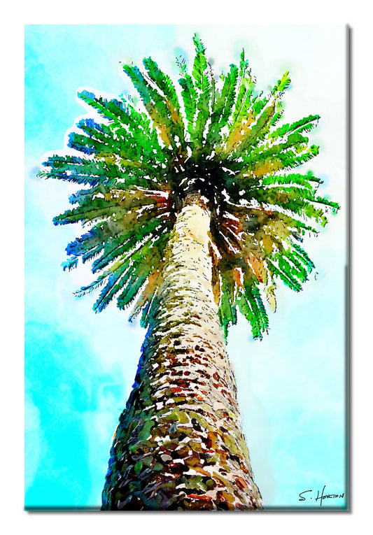 "Sky High Palm", Digital Art, Giclee on Canvas with Signature, High Quality Image, 24"x36" or 40"x60", Limited Edition of 50