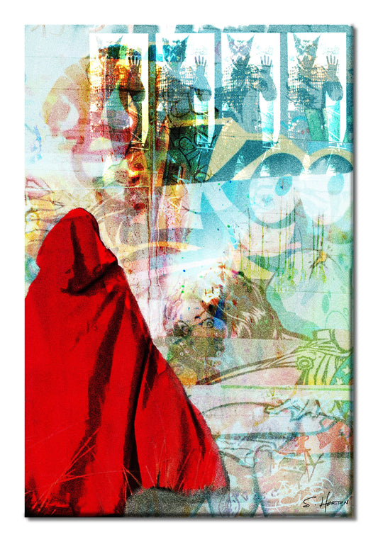 "Red Riding in the Hood", Digital Art, Giclée on Canvas with Signature, High Quality Image, 24"x36" or 40"x60", Limited Edition of 50