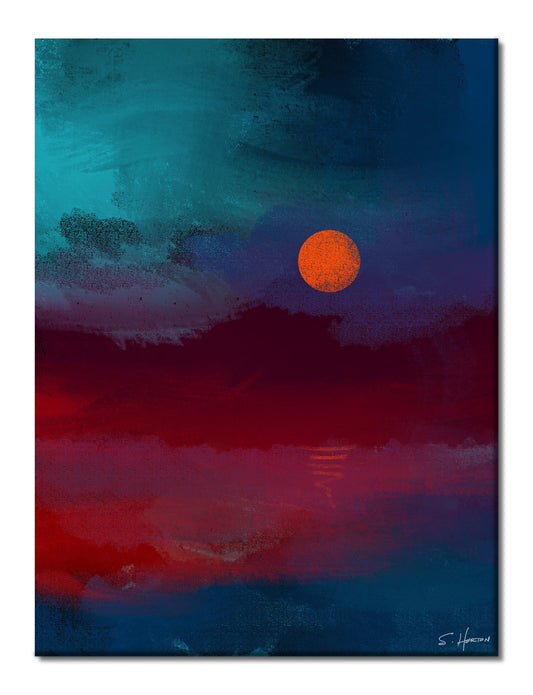 Dramatic Sunset, Scenics, Digital Art, Giclee on Canvas with Signature, 30"x40", Limited Edition of 50