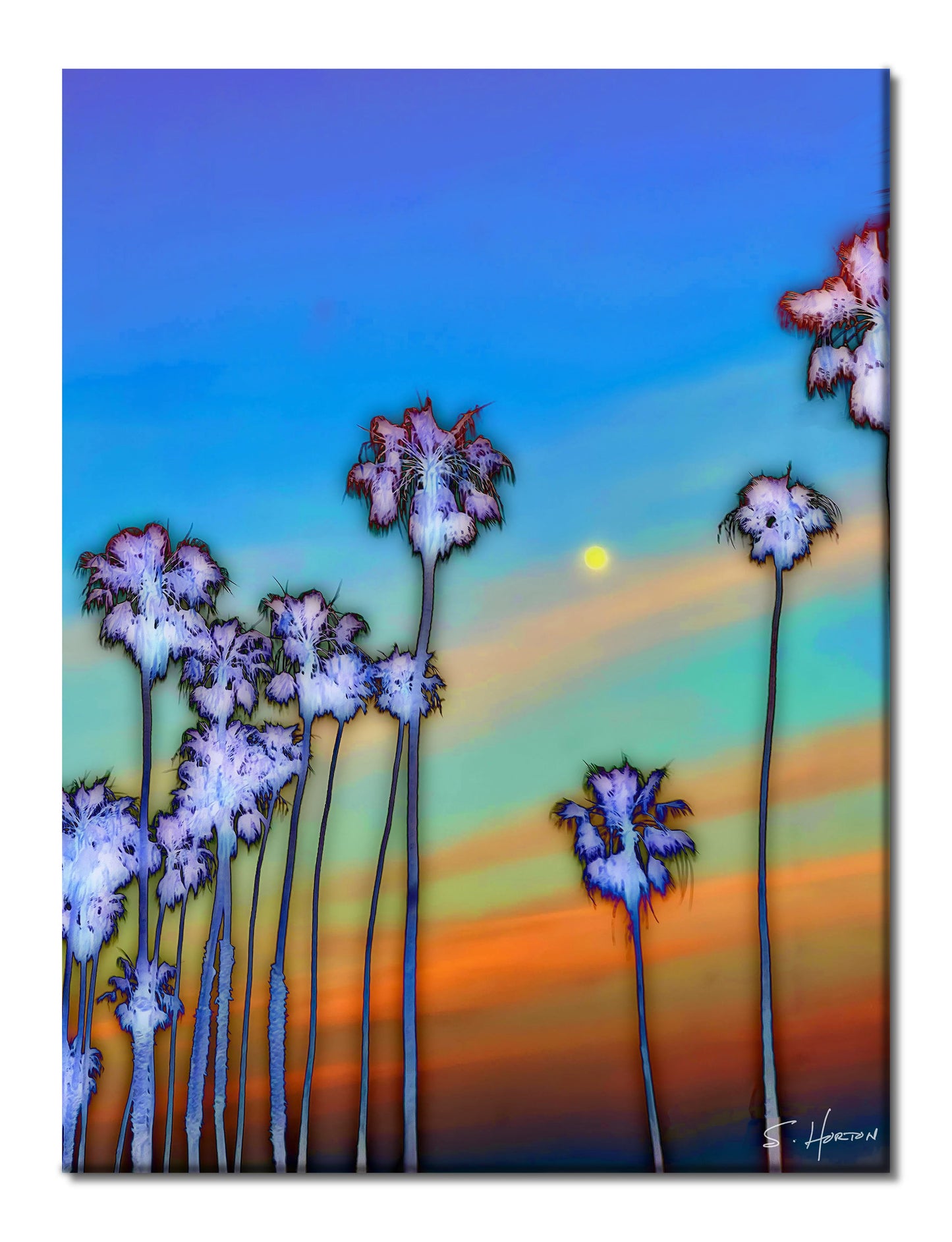 "Neon Nights at the Beach", Digital Art, Giclee on Canvas with Signature, 30"x40", Limited Edition of 50