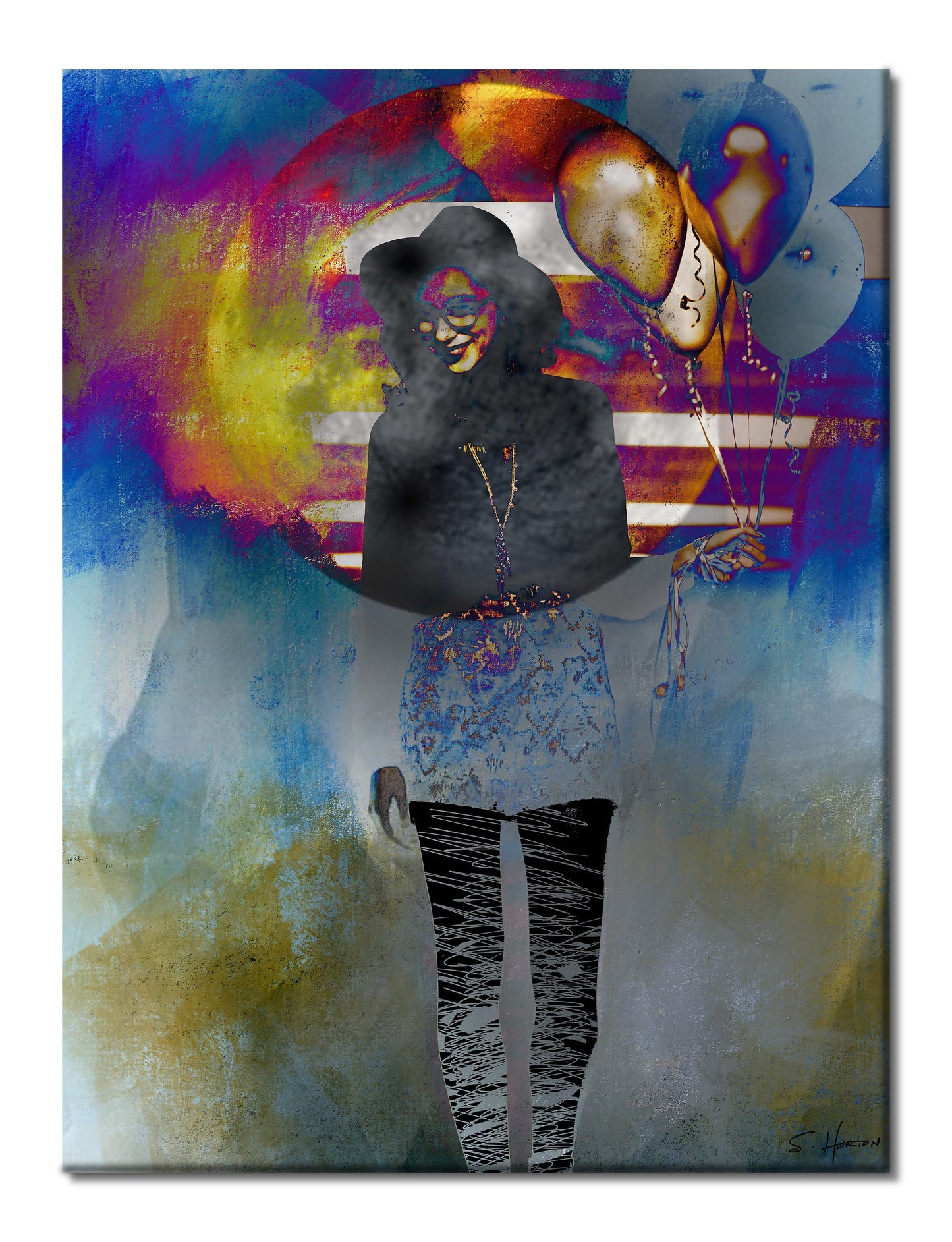 "Party Girl", She Vibes, Digital Art, Giclée on Canvas with Signature, High Quality Image, 30"x40", Limited Edition of 50