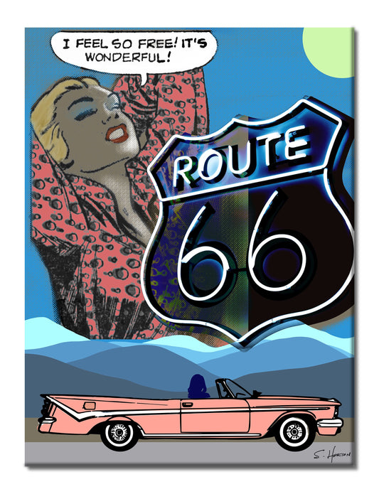 "It's Wonderful", Route 66 Series, Digital Art, Giclée on Canvas with Signature, High Quality Image, 30"x40", Limited Edition of 50