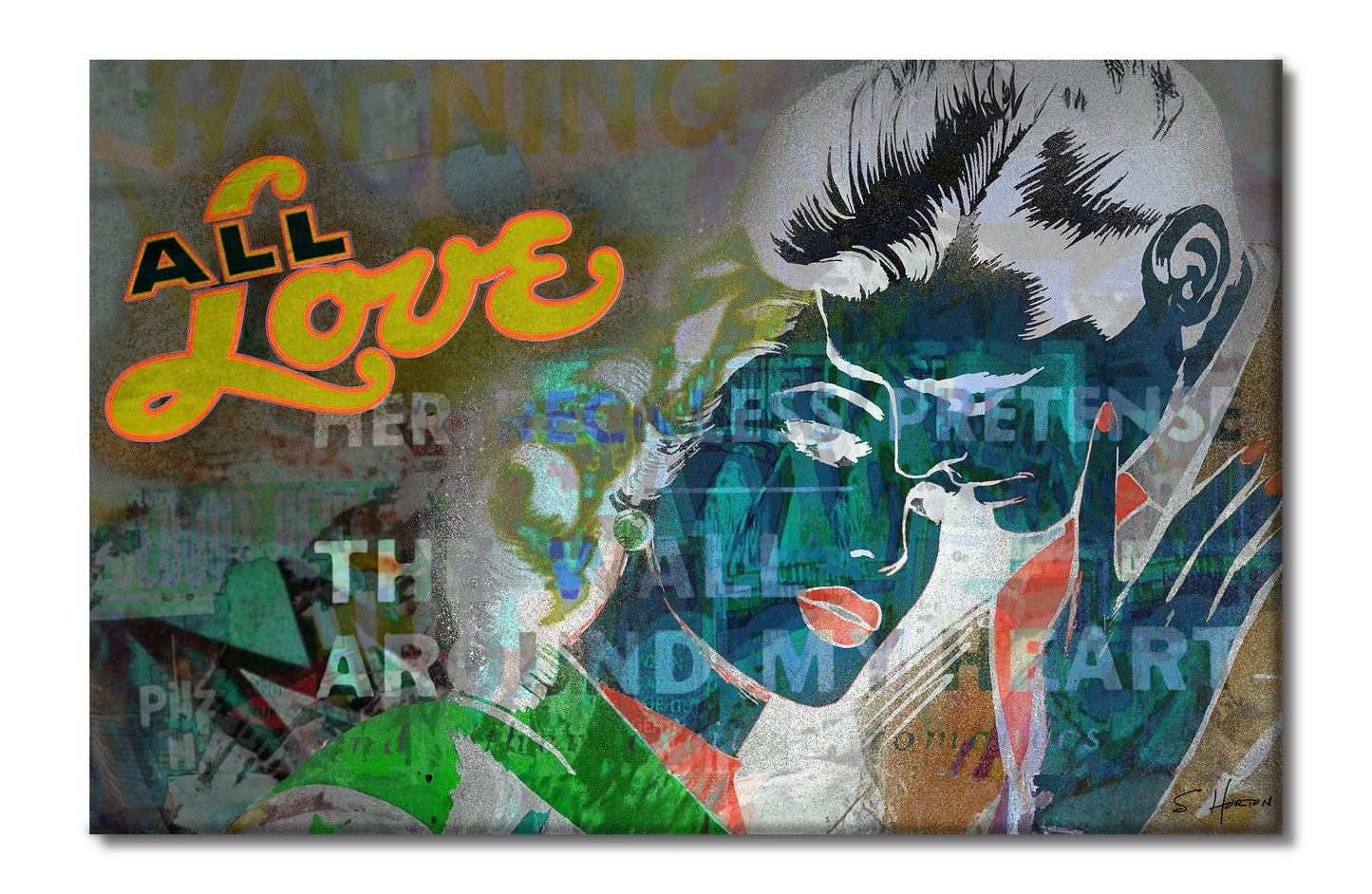 "All Love", Neon Love Series, Digital Art, Giclée on Canvas with Signature, High Quality Image, 26"x40", Limited Edition of 50