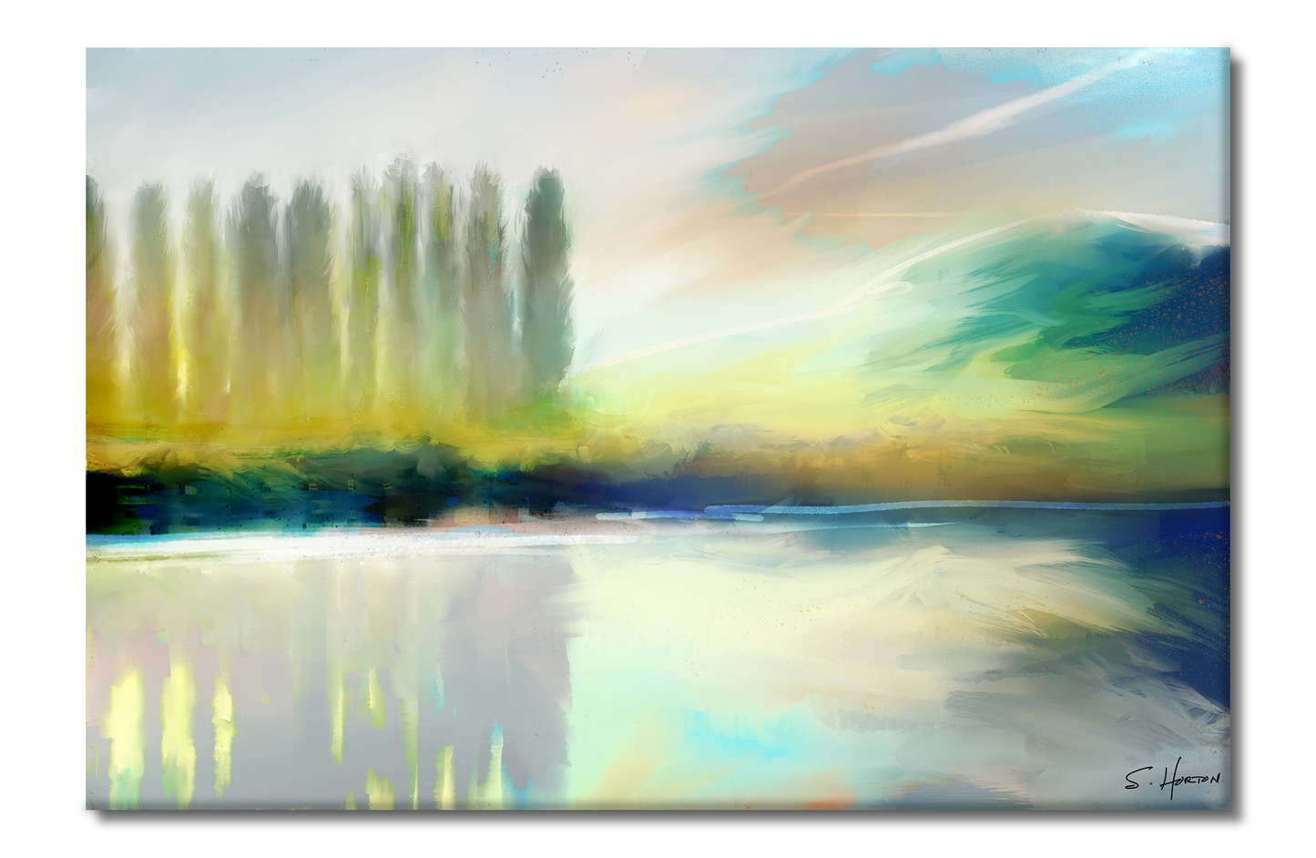 "A Quiet Morning By The Lake", Digital Art, Giclee on Canvas with Signature, High Quality Image, 24"x36" or 40"x60", Limited Edition of 50