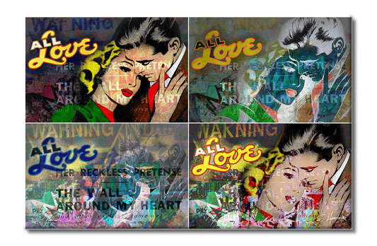 "All Love", Neon Love Series, Digital Art, Giclée on Canvas with Signature, High Quality Image, 26"x40", Limited Edition of 50