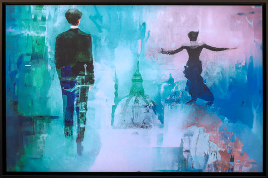 "Dreamcatchers" Series Digital Art Print, 36"w x 24"h Canvas, Mounted in Floating Frame