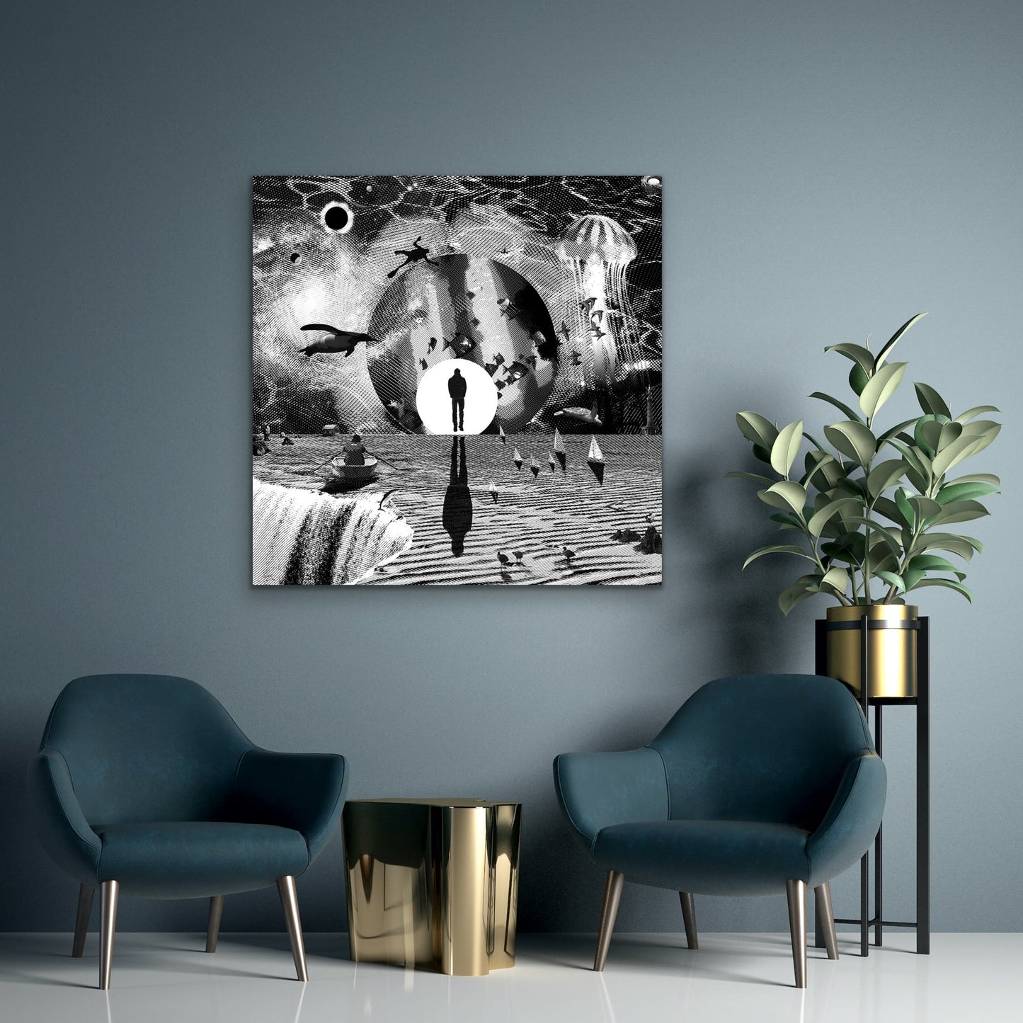 Dreamcatchers 01 - Surreal Limited Edition Giclée, Black & White on Canvas